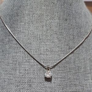 6/$15 ✨ Elegant Silver Necklace with Crystal Pendant ✨